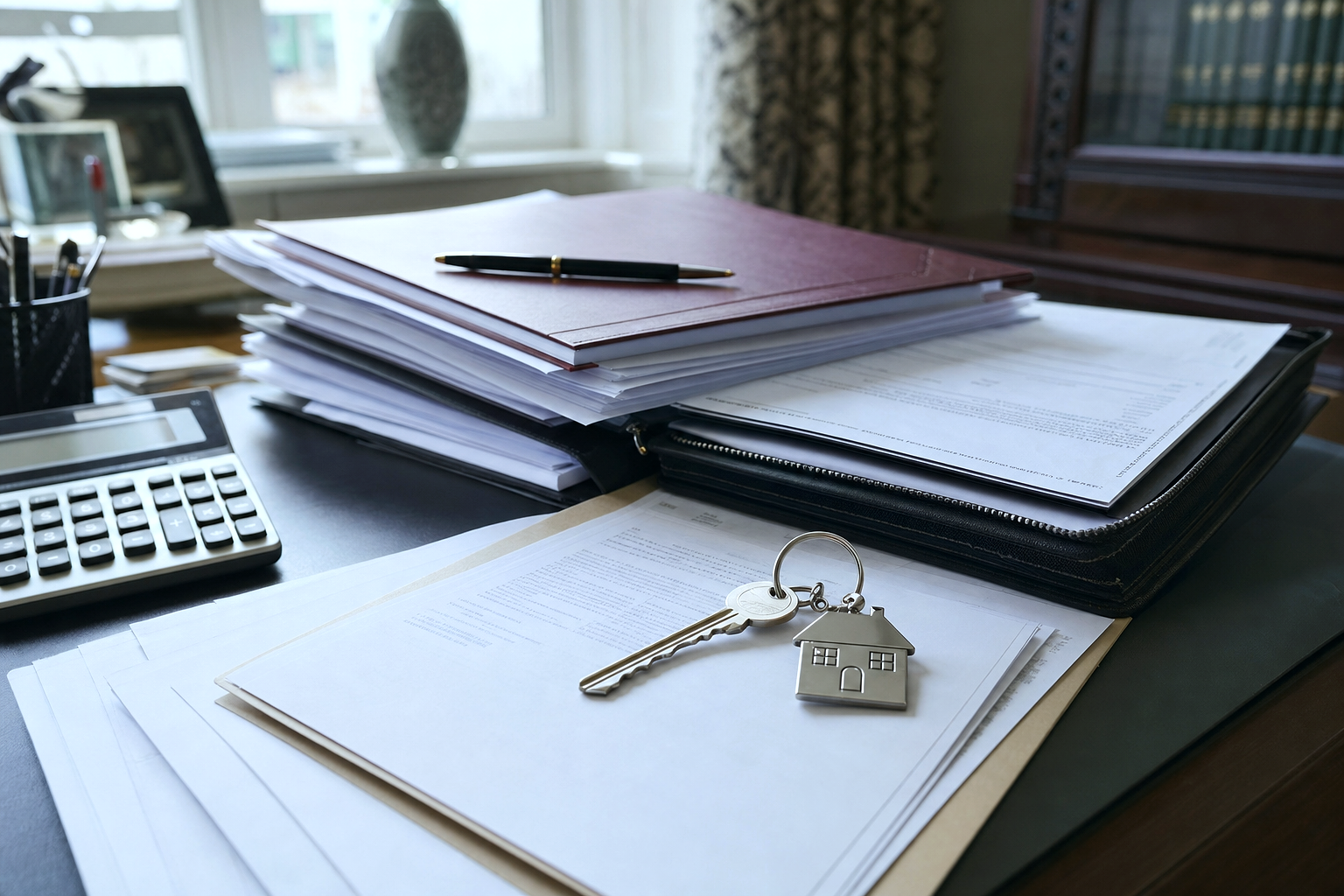 Inheritance tax planning documents on a solicitor desk